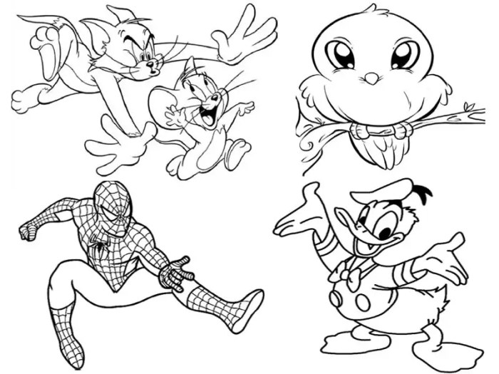 Cartoon coloring book pages