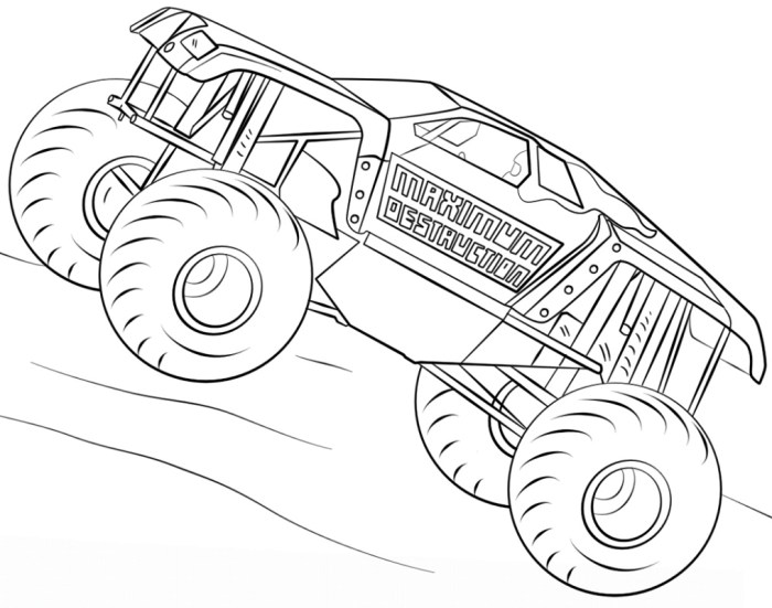 Monster truck coloring book pages