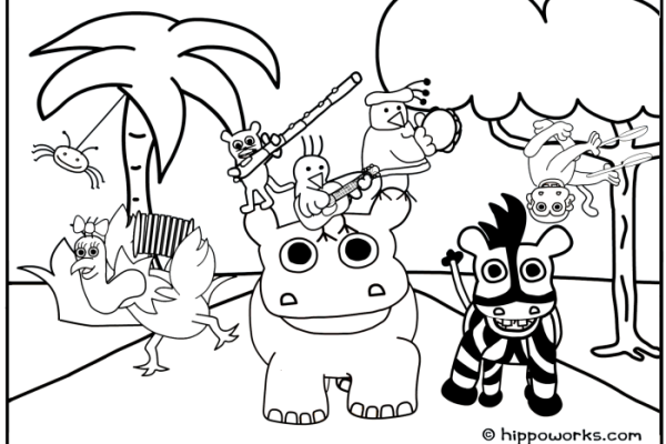 Animated jungle cat coloring pages