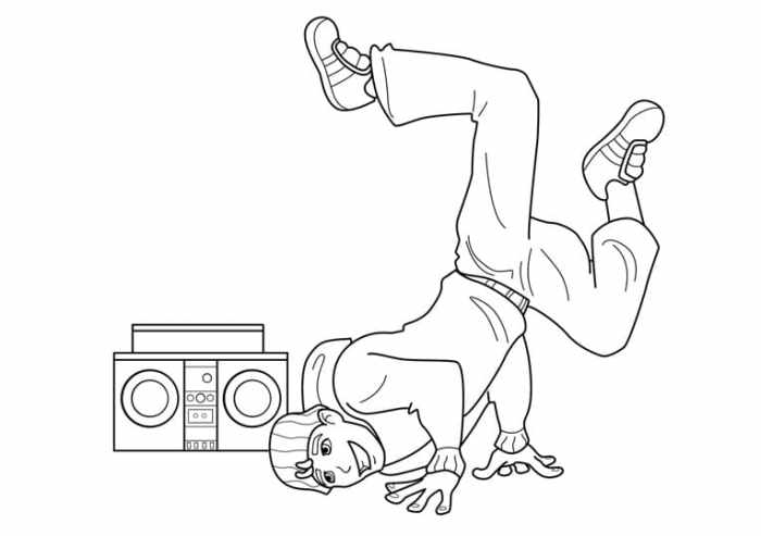 Anime coloring pages dancer hip hop