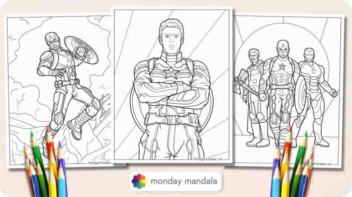 Captain america coloring book pages