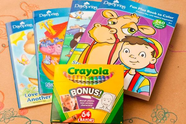 Crayons and coloring books