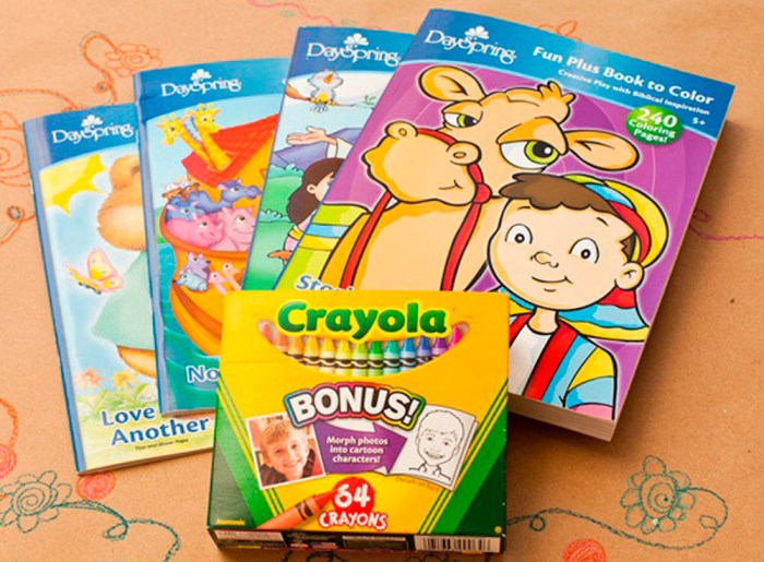 Crayons and coloring books