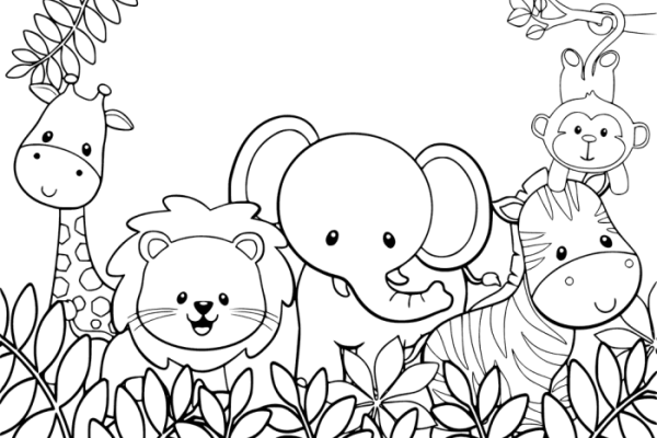 Animal coloring pages without patterns