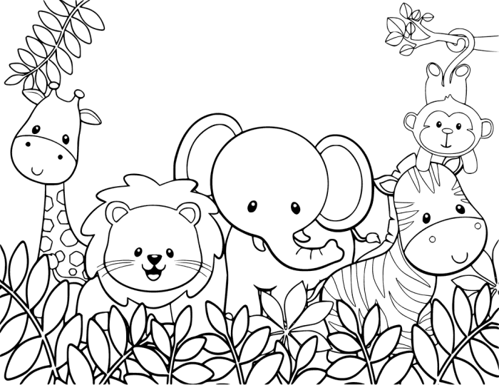 Animal coloring pages without patterns