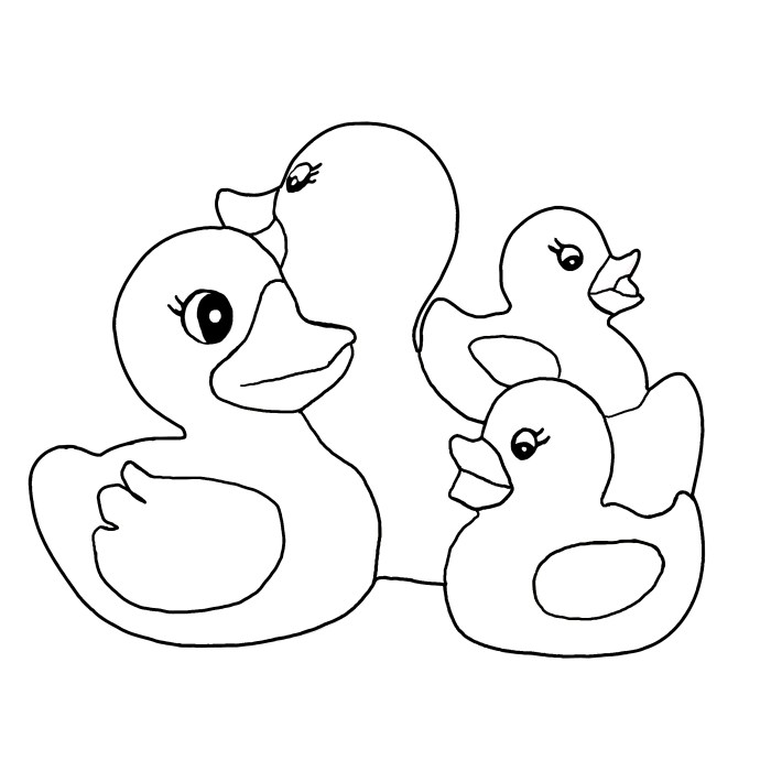 Animated duckl coloring pages