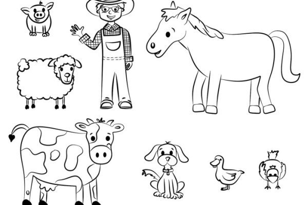 Farm animal coloring sheet