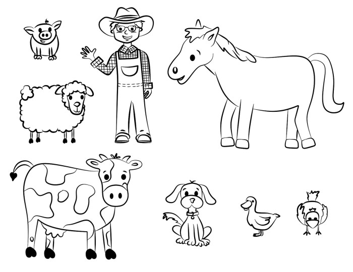 Farm animal coloring sheet