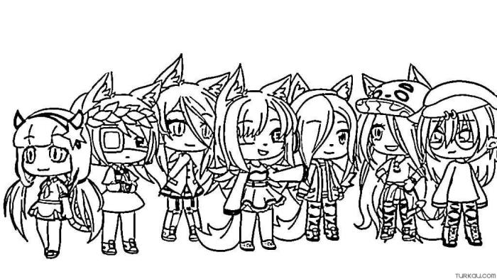 Anime coloring pages from gacha life