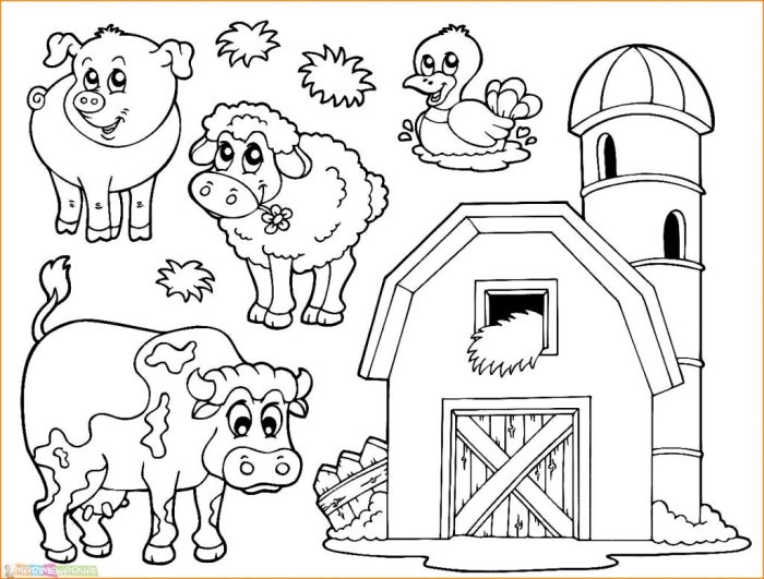 Cute farm animal coloring page