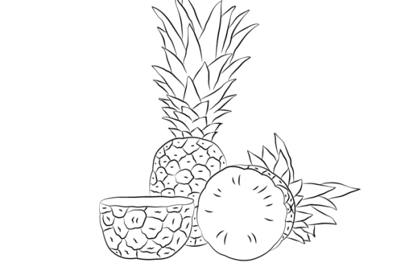 Animated pinapple coloring pages