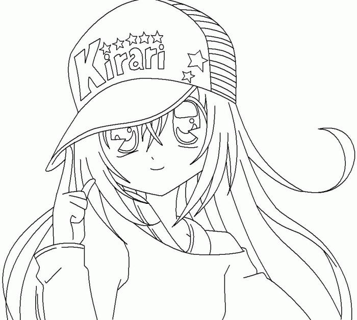 Anime detailed coloring sheet