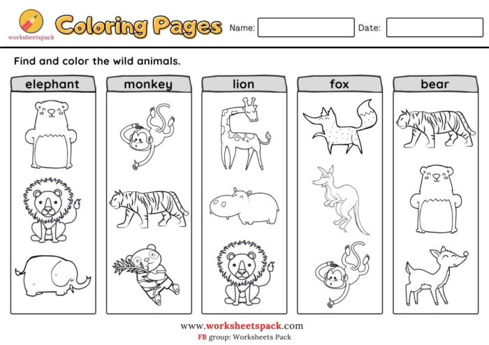 Wild animals coloring book pdf