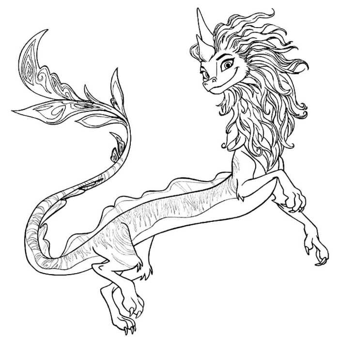 Dragon and other animal coloring pictures