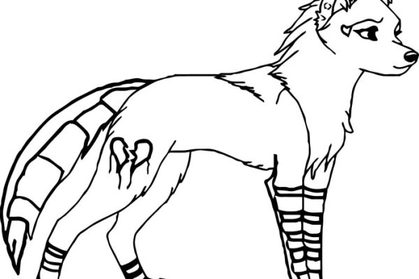 Anime fox coloring page