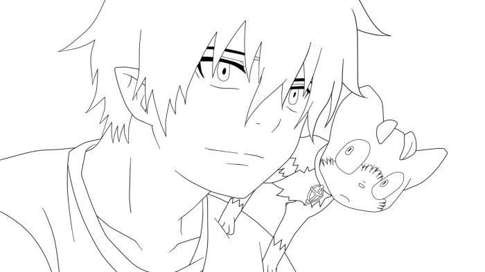 Cute anime coloring pages for boys