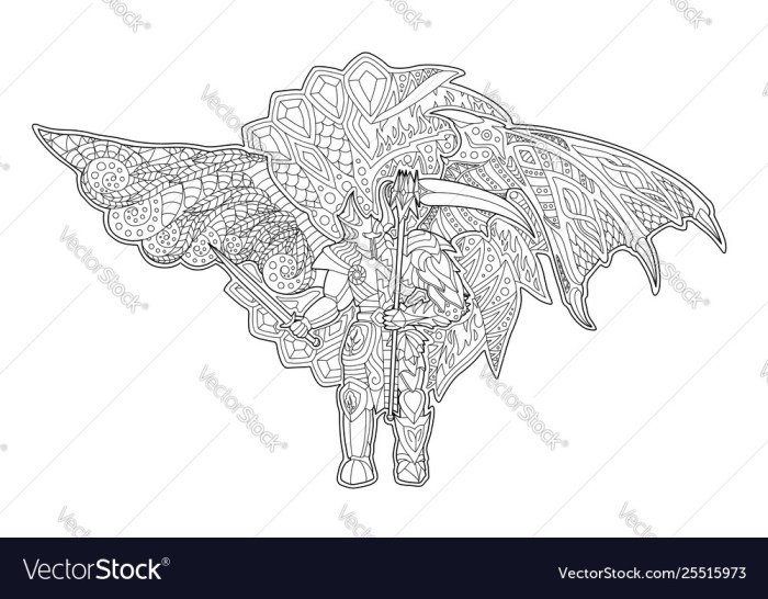 Anime fallen angel coloring pages heart