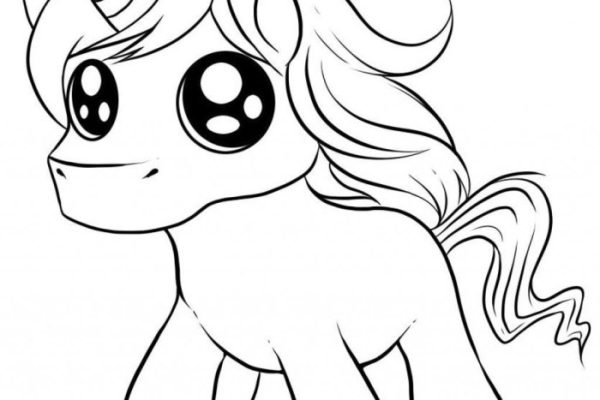 Animal baby cute unicorn coloring pages