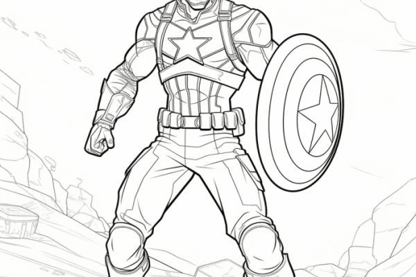 Captain america coloring book pages