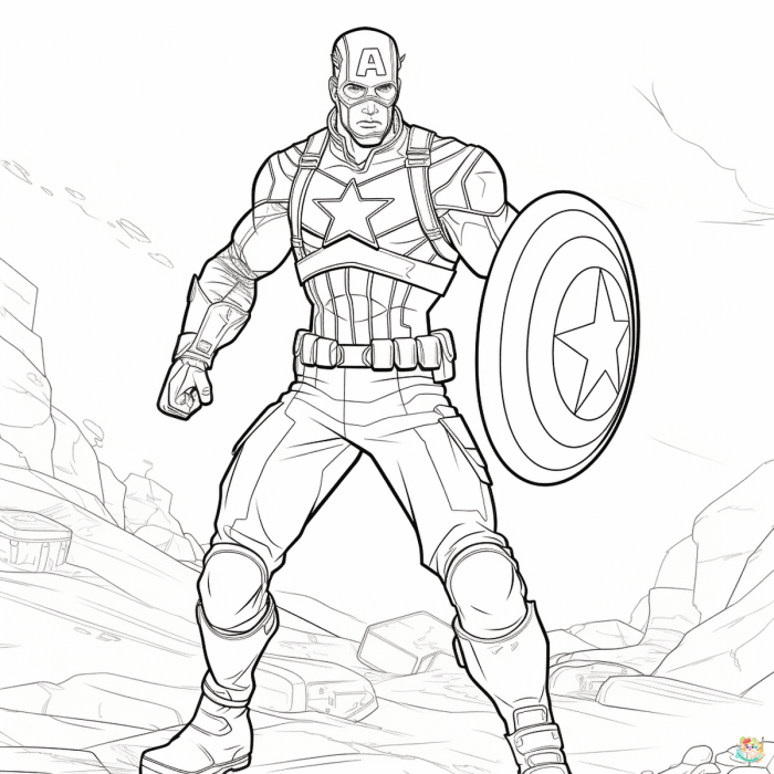 Captain america coloring book pages