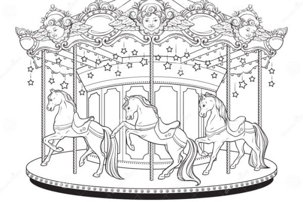 Carousel animals coloring page