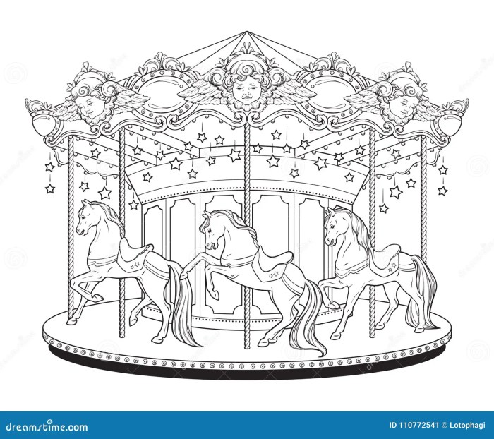 Carousel animals coloring page