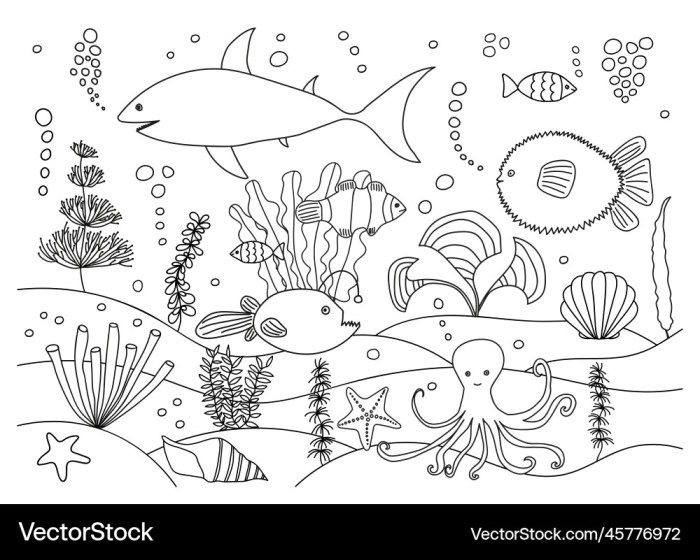 Ocean animal coloring sheet