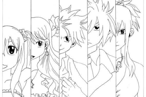 Anime fairy tail coloring pages nalu