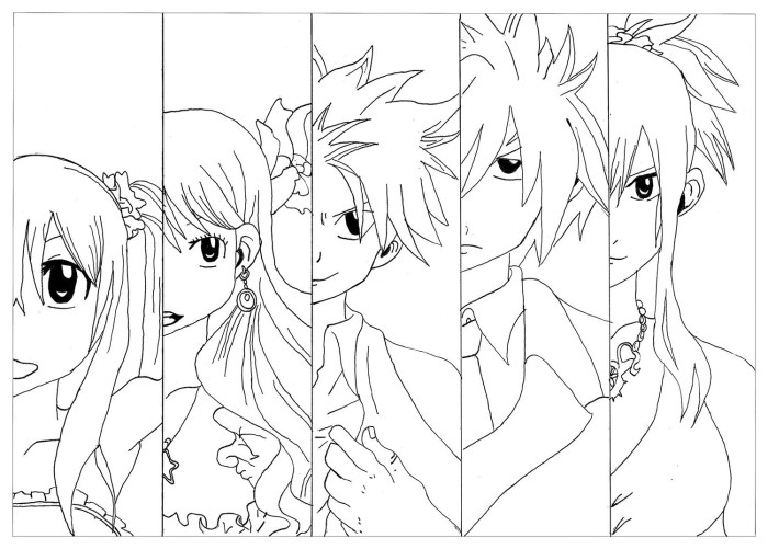 Anime fairy tail coloring pages nalu