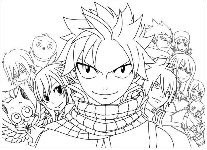 Anime fairy tail coloring pages nalu