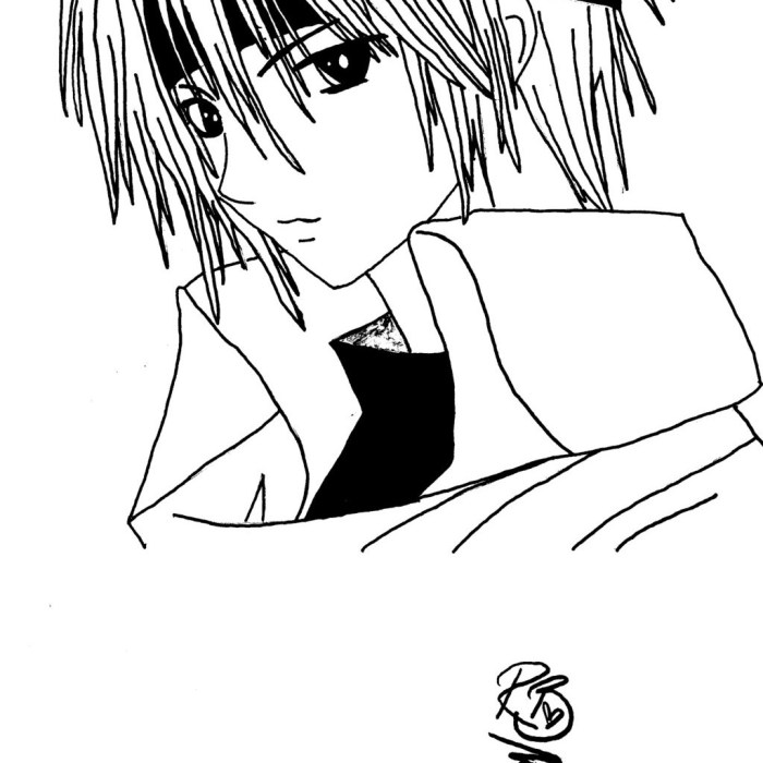 Anime boy coloring pages online