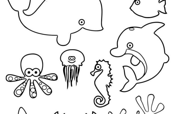 Ocean animals coloring pages for preschool