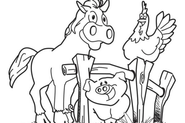 Realistic farm animal coloring pages