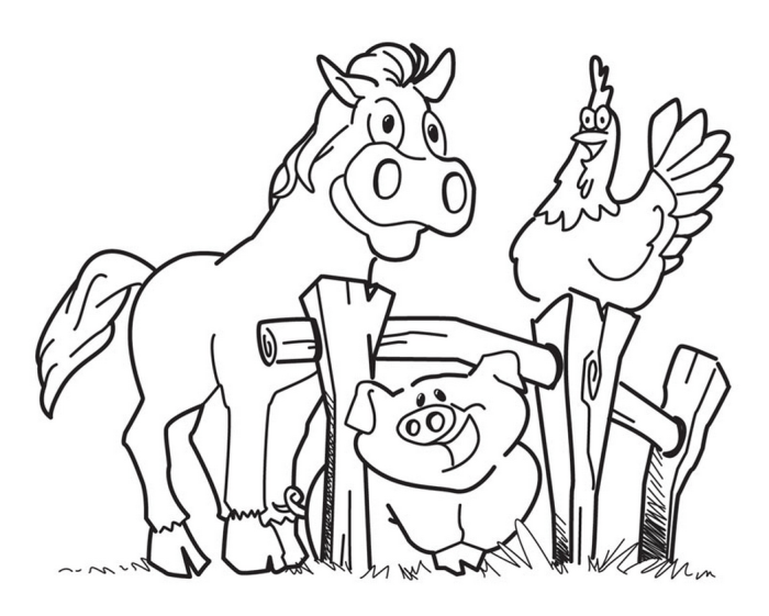 Realistic farm animal coloring pages