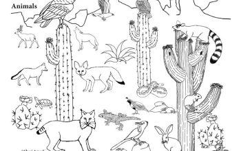 Desert Animals Label Coloring Pages