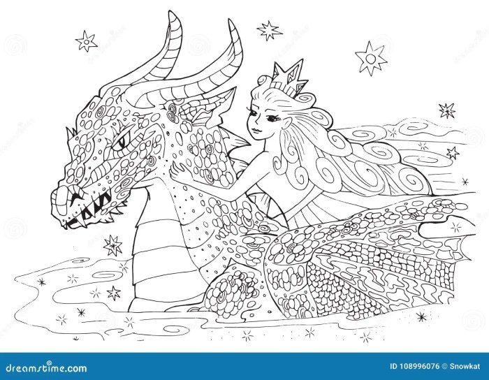 Anime dragon princess coloring page