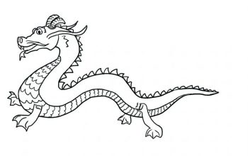 Cute animal coloring pages chinise dragon