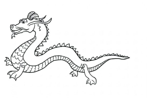 Cute animal coloring pages chinise dragon