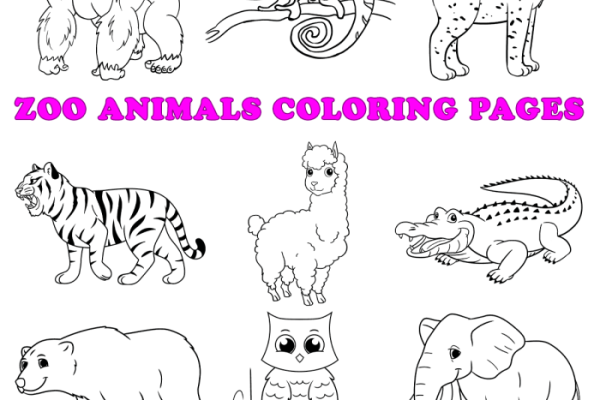 Zoo animal coloring pages to print