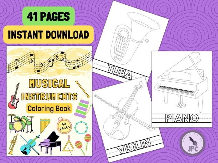 Animated musical instrument for coloring