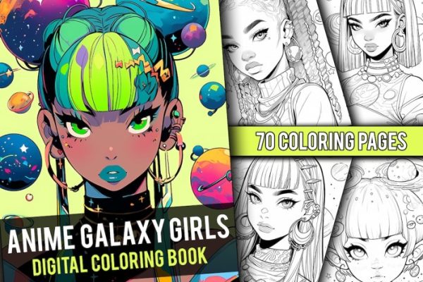 Anime galaxy coloring pages