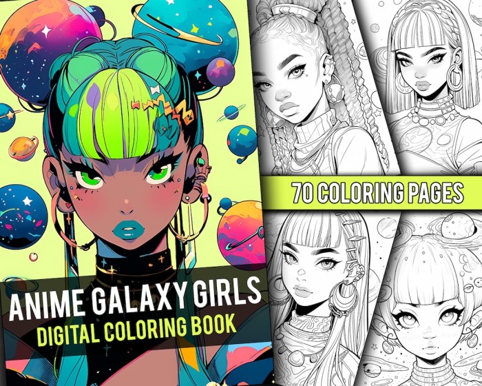 Anime galaxy coloring pages