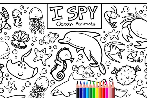 Coloring pages of baby sea animals