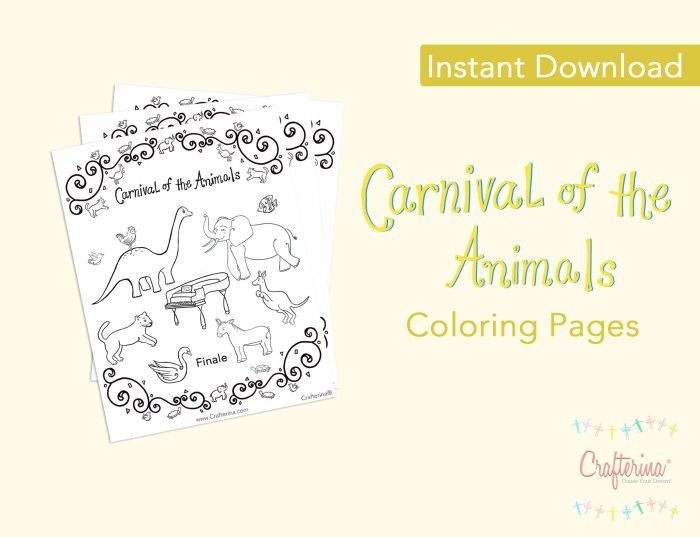 Carnival of the animals instruments coloring