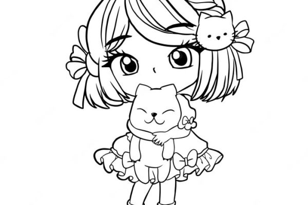 Anime chibi girls coloring pages