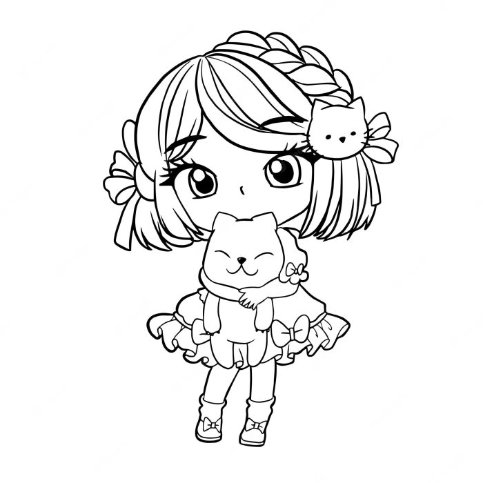 Anime chibi girls coloring pages