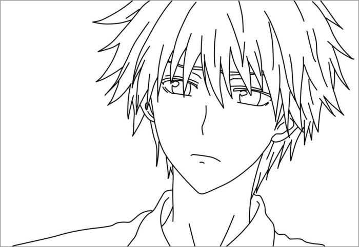 Anime boy coloring pages online