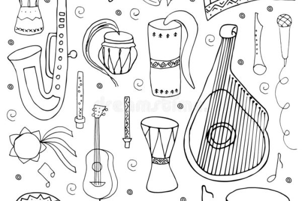 Animated musical instrument for coloring