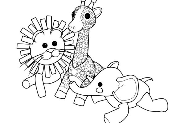 Coloring pages stuffed animals duck