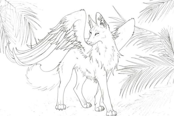 Animated winged animal coloring page